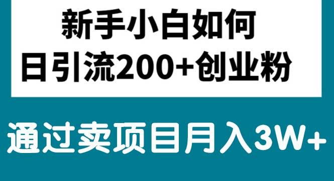 新手小白日引流200+创业粉,通过卖项目月入3W+-知芽创业社