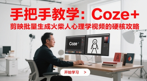 手把手教学：Coze + 剪映批量生成火柴人心理学视频的硬核攻略-知芽创业社