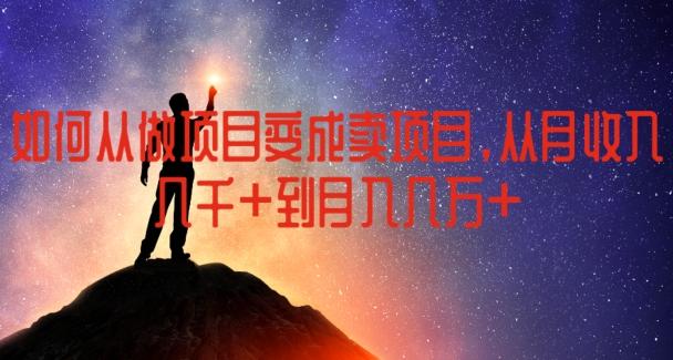 如何从做项目变成卖项目，从月收入几千到月入几万【揭秘】-知芽创业社