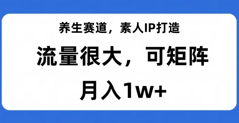 养生赛道，素人IP打造，流量很大，可矩阵，月入1w+【揭秘】-知芽创业社