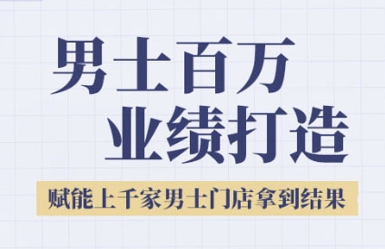 2025男士美业百万业绩打造，赋能上千家男士门店拿到结果-知芽创业社