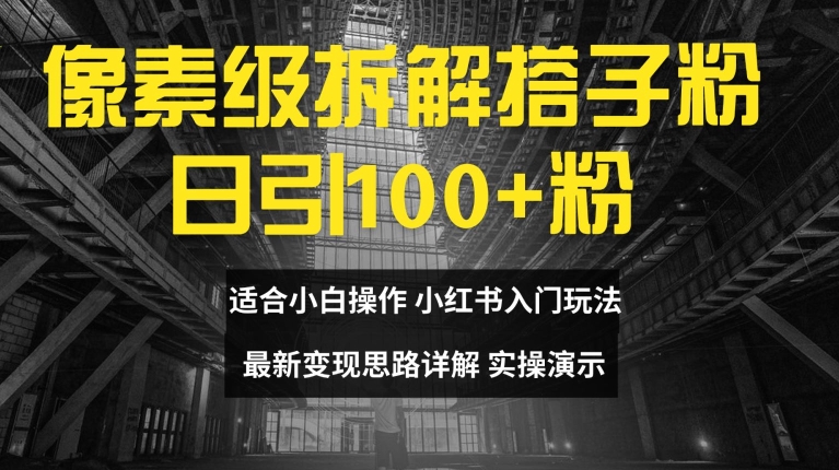 像素级拆解搭子粉，日引100+，小白看完可上手，最新变现思路详解【揭秘】-知芽创业社