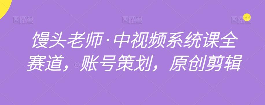 馒头老师·中视频系统课全赛道，账号策划，原创剪辑-知芽创业社
