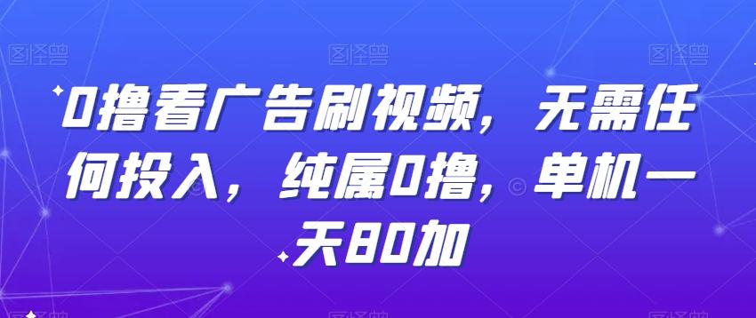 0撸看广告刷视频，无需任何投入，纯属0撸，单机一天80加-知芽创业社
