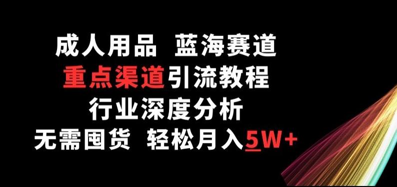 成人用品，蓝海赛道，重点渠道引流教程，行业深度分析，无需囤货，轻松月入5W+【揭秘】-知芽创业社