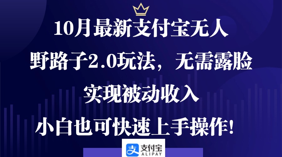 10月最新支付宝无人野路子2.0玩法，无需露脸，实现被动收入，小白也可…-知芽创业社