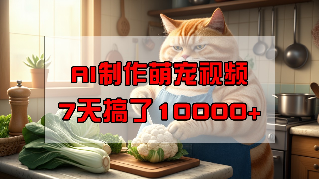 靠AI制作萌宠视频，7天搞了1万+，操作简单门槛低，有手机就行-知芽创业社