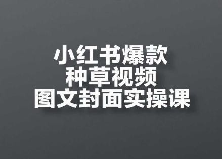 小红书爆款种草视频图文封面实操课，​开店、选品、引流、变现全流程-知芽创业社