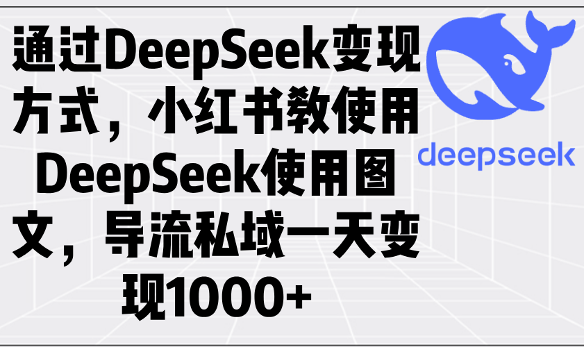 通过DeepSeek变现方式，小红书教使用DeepSeek图文，导流私域一天变现1000+-知芽创业社