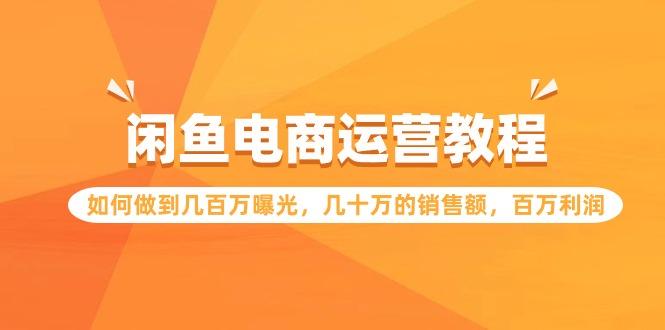 (9560期)闲鱼电商运营教程：如何做到几百万曝光，几十万的销售额，百万利润-知芽创业社