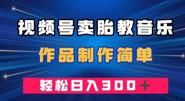 视频号卖胎教音乐，作品制作简单，一单49，轻松日入300＋-知芽创业社