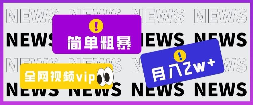 简单粗暴零成本，高回报，全网视频VIP掘金项目，月入2万＋【揭秘】-知芽创业社