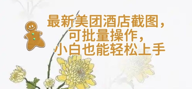 【轻云】最新美团酒店截图,可批量操作,小白也能轻松上手-知芽创业社