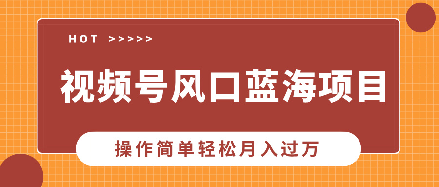 视频号风口蓝海项目，中老年人的流量密码，操作简单轻松月入过万-知芽创业社