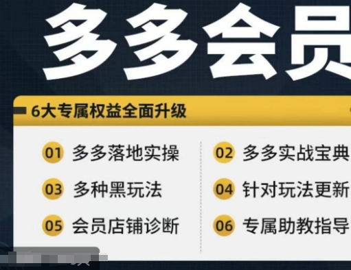 拼多多会员，拼多多实战宝典+实战落地实操，从新手到高阶内容全面覆盖-知芽创业社