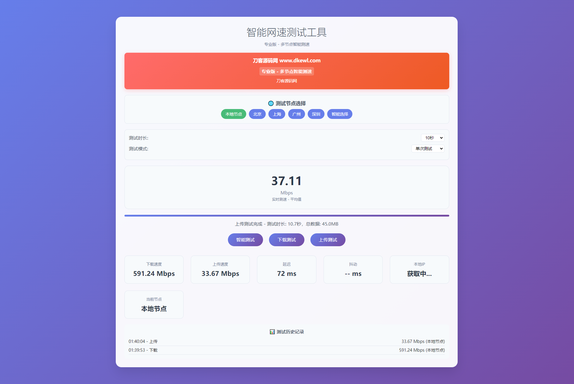 智能网速在线测试网站源码_宽带网速检测-知芽创业社