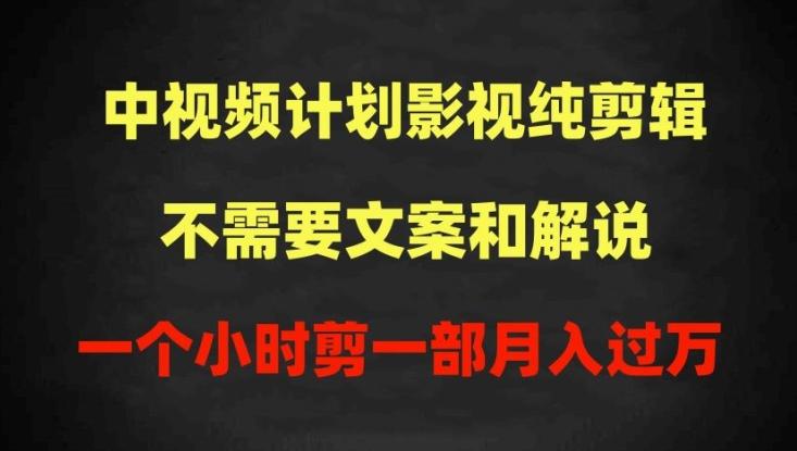 中视频计划影视纯剪辑，不需要文案和解说，一个小时剪一部，100%过原创月入过万【揭秘】-知芽创业社