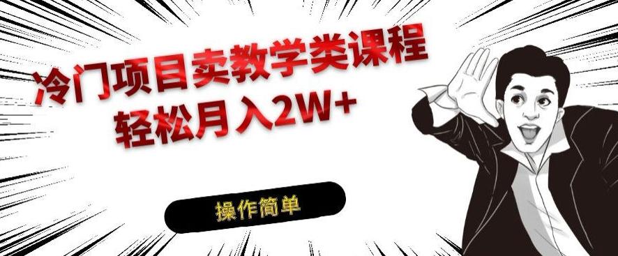 冷门项目卖教学类课程，轻松月入2W+-知芽创业社