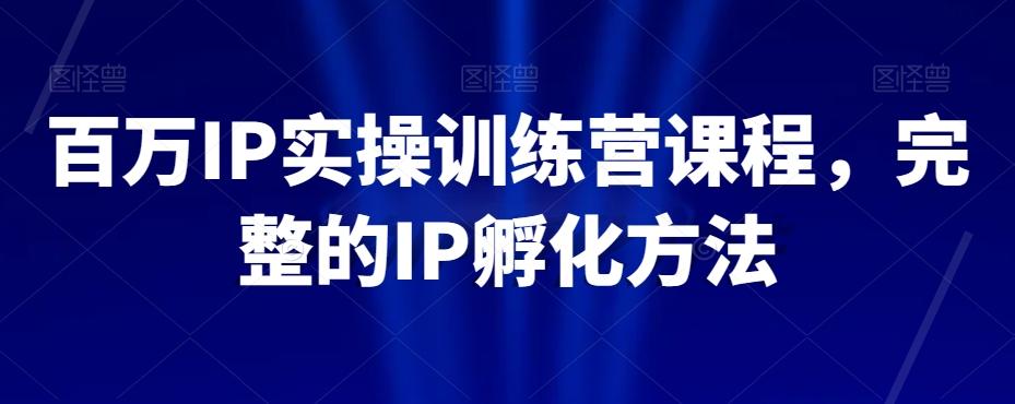 百万IP实操训练营课程，完整的IP孵化方法-知芽创业社