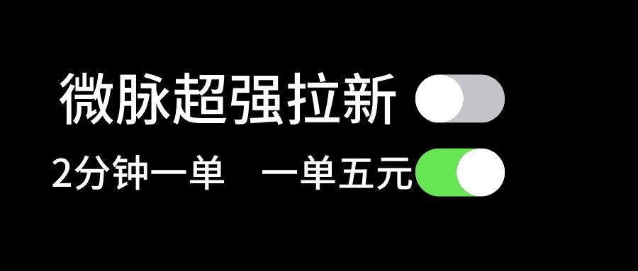 微脉超强拉新， 两分钟1单， 一单利润5块，适合小白-知芽创业社