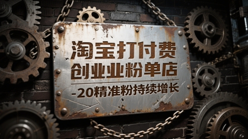 淘宝打付费创业粉单店每天稳定10-20精准粉持续增长【揭秘】-知芽创业社