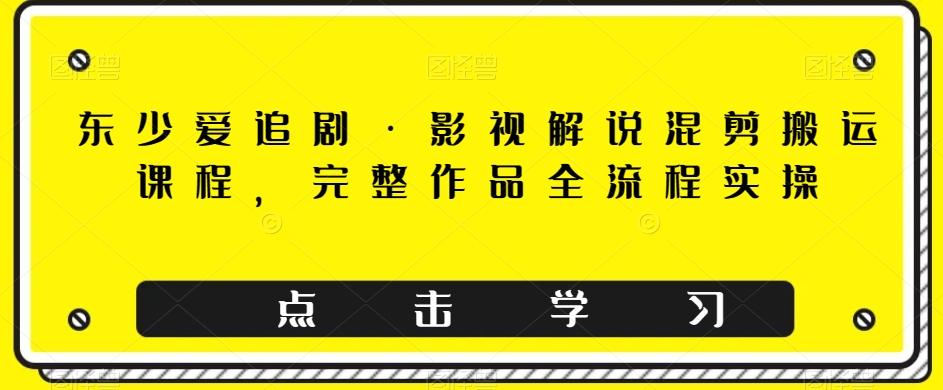东少爱追剧·影视解说混剪搬运课程，完整作品全流程实操-知芽创业社