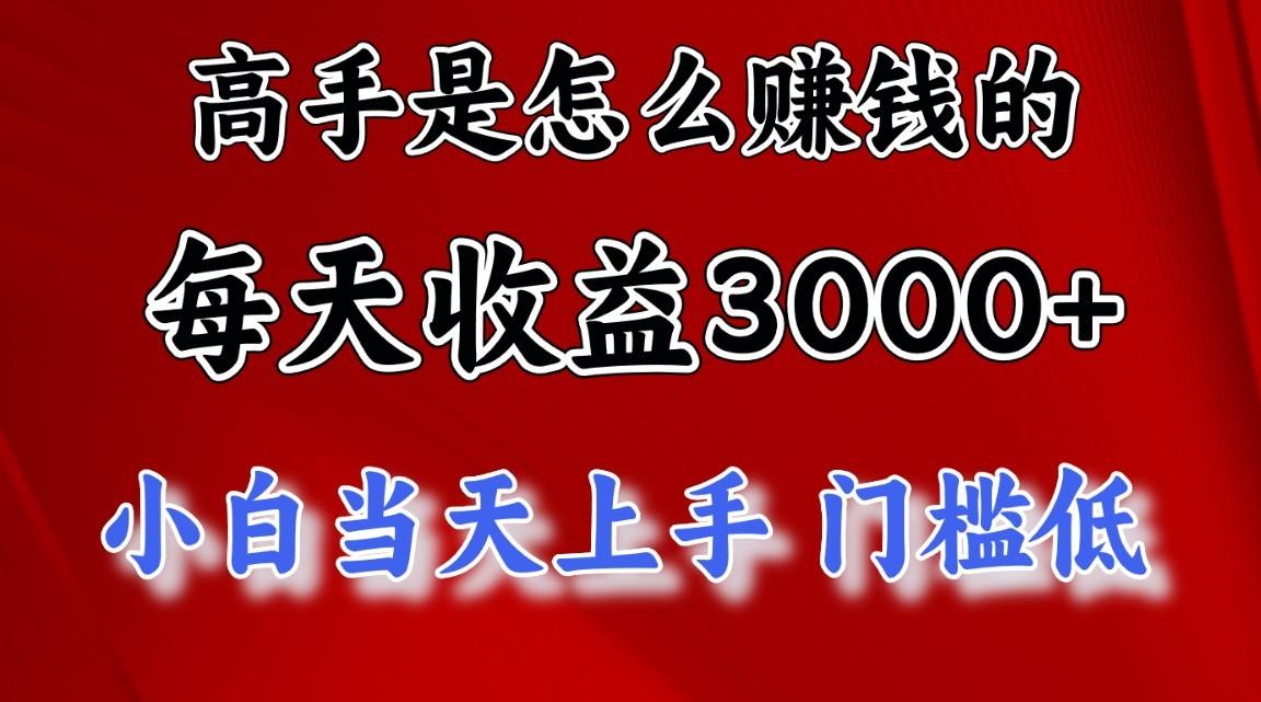 高手是怎么一天赚3000+的，小白当天上手，翻身项目，非常稳定。-知芽创业社