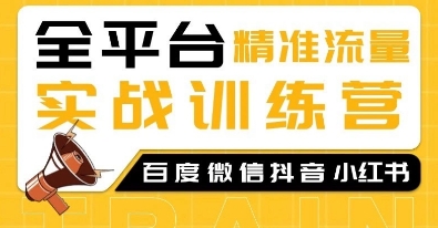 全平台精准流量实战训练营，百度微信抖音小红书SEO引流教程-知芽创业社