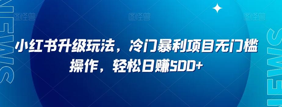 小红书升级玩法，冷门暴利项目无门槛操作，轻松日赚500+【揭秘】-知芽创业社