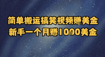 简单搬运搞笑视频挣美金，新手一个月入1k美金-知芽创业社
