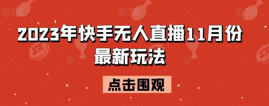 2023年快手无人直播11月份最新玩法-知芽创业社